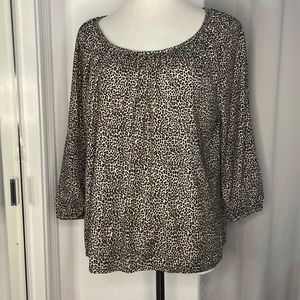 Michael Kors animal print 3/4 sleeve tshirt in cheetah size XL